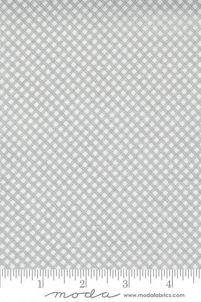 Whispers Metallic Trellis by Studio M for Moda White / Silver