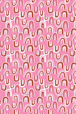 Whoopsie Daisy Rainbow Road By Cotton + Steel Cherry Cola