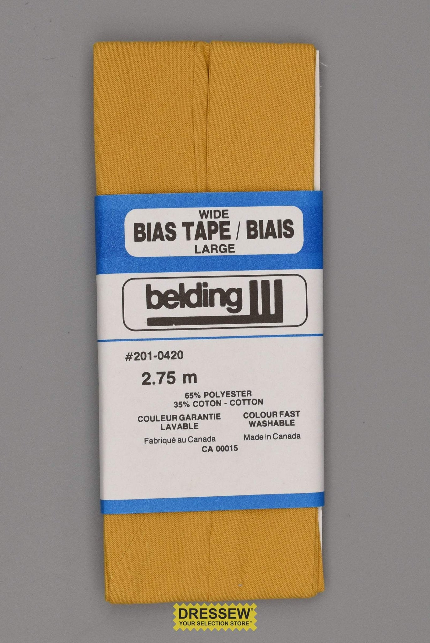 Wide Bias Tape Gold