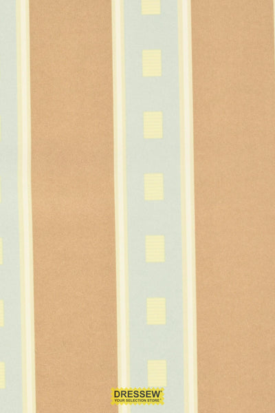 Wide Stripe Home Decor Mocha / Aqua