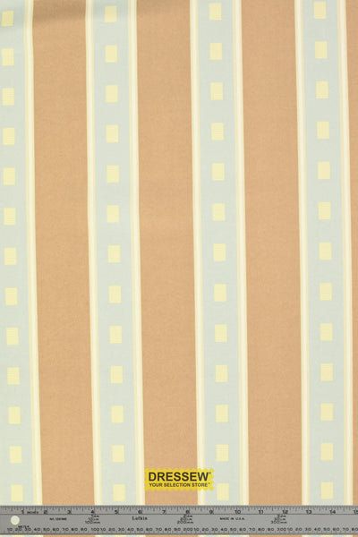 Wide Stripe Home Decor Mocha / Aqua