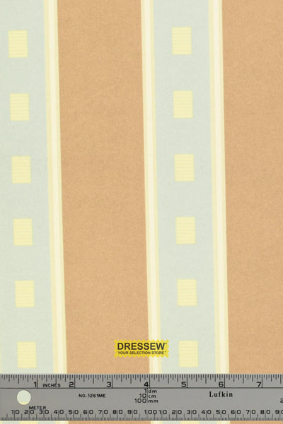 Wide Stripe Home Decor Mocha / Aqua