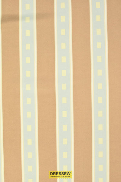 Wide Stripe Home Decor Mocha / Aqua