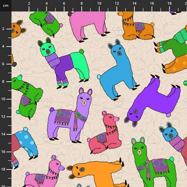 Wildly Adventurous Llamas By Stof Parchment / Multi