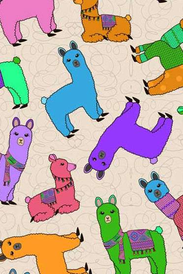 Wildly Adventurous Llamas By Stof Parchment / Multi