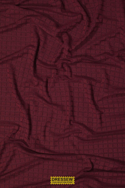 Window Pane Textured Knit Burgundy / Black