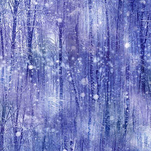Winter Bliss Digital Snow Forest By Hoffman Digital Print Amethyst