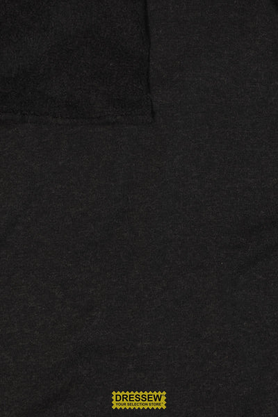 Wool Blend Fleece Back Knit Coal Melange