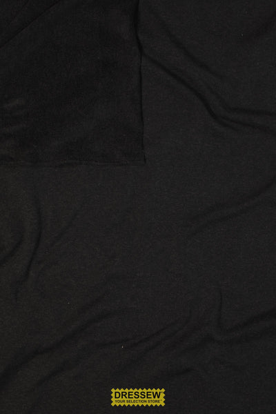 Wool Blend Fleece Back Knit Coal Melange