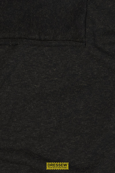 Wool Blend Fleece Back Knit Heather Black
