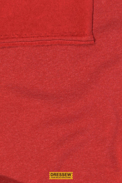 Wool Blend Fleece Back Knit Red