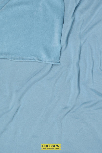 Wool Blend Fleece Back Knit River Blue