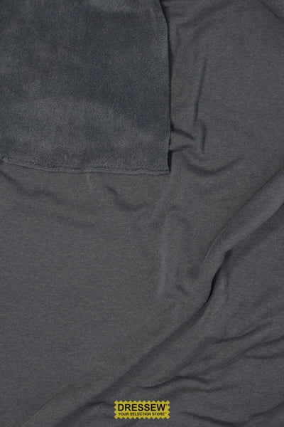 Wool Blend Fleece Back Knit Steel