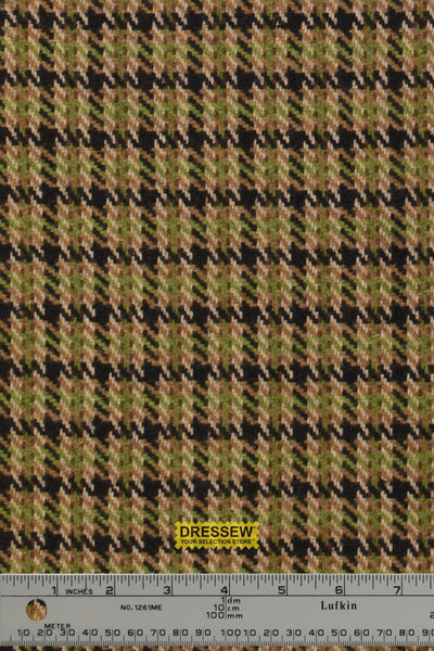 Wool Blend Plaid Coating Tan / Black / Moss
