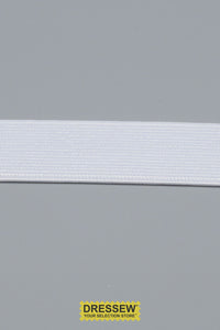 Woven Elastic 25mm (1") White