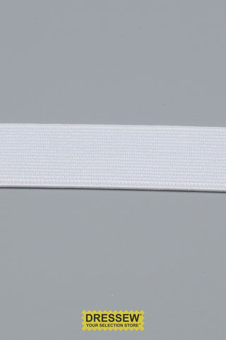 Woven Elastic 25mm (1") White