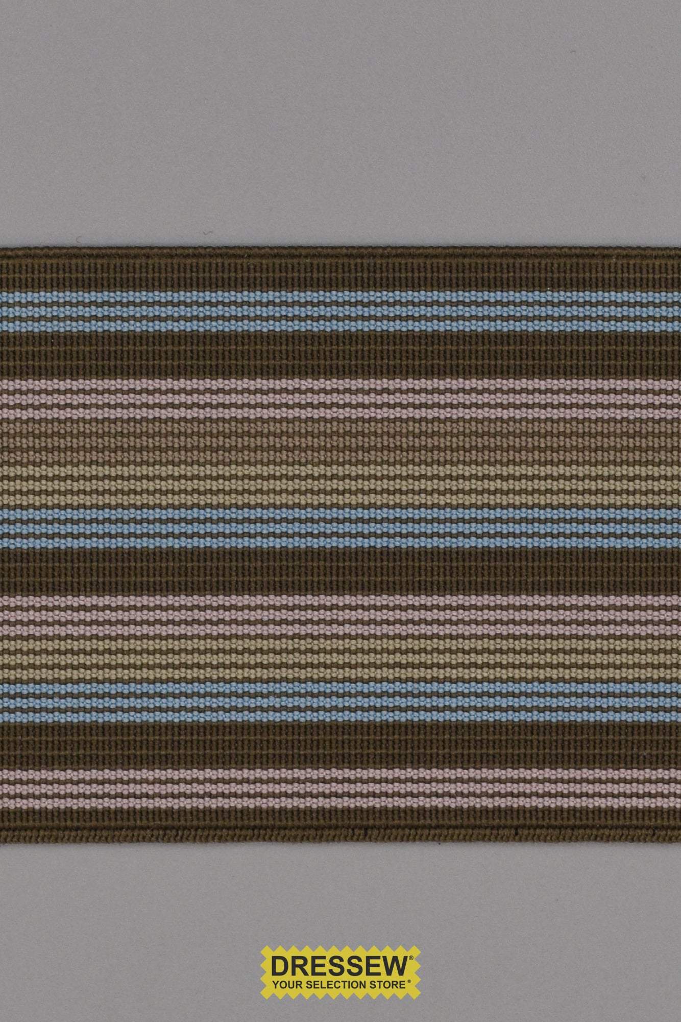 Woven Stripe Elastic 50mm (2") Brown Multi