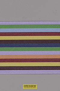 Woven Stripe Elastic 50mm (2") Lilac Multi