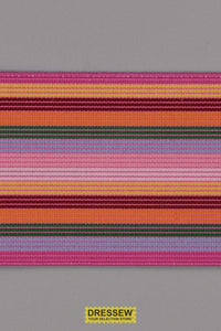 Woven Stripe Elastic 50mm (2") Pink Multi