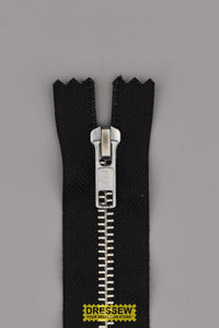 YKK #5 Aluminum Medium Closed End Zipper 20cm (8") Black