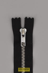 YKK #5 Aluminum Medium Closed End Zipper 23cm (9") Black