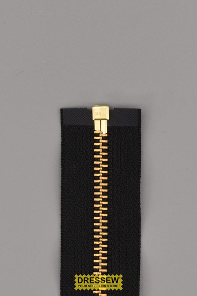 YKK #5 Brass Separating Zipper 23cm (9") Black