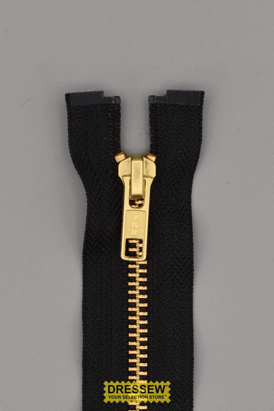YKK #5 Brass Separating Zipper 23cm (9") Black