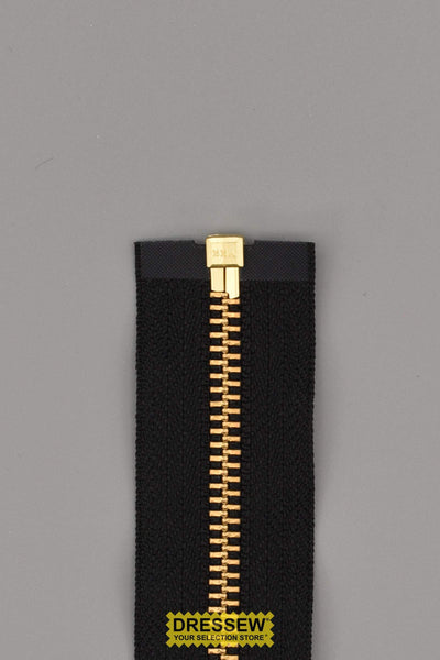 YKK #5 Brass Separating Zipper 25cm (10") Black