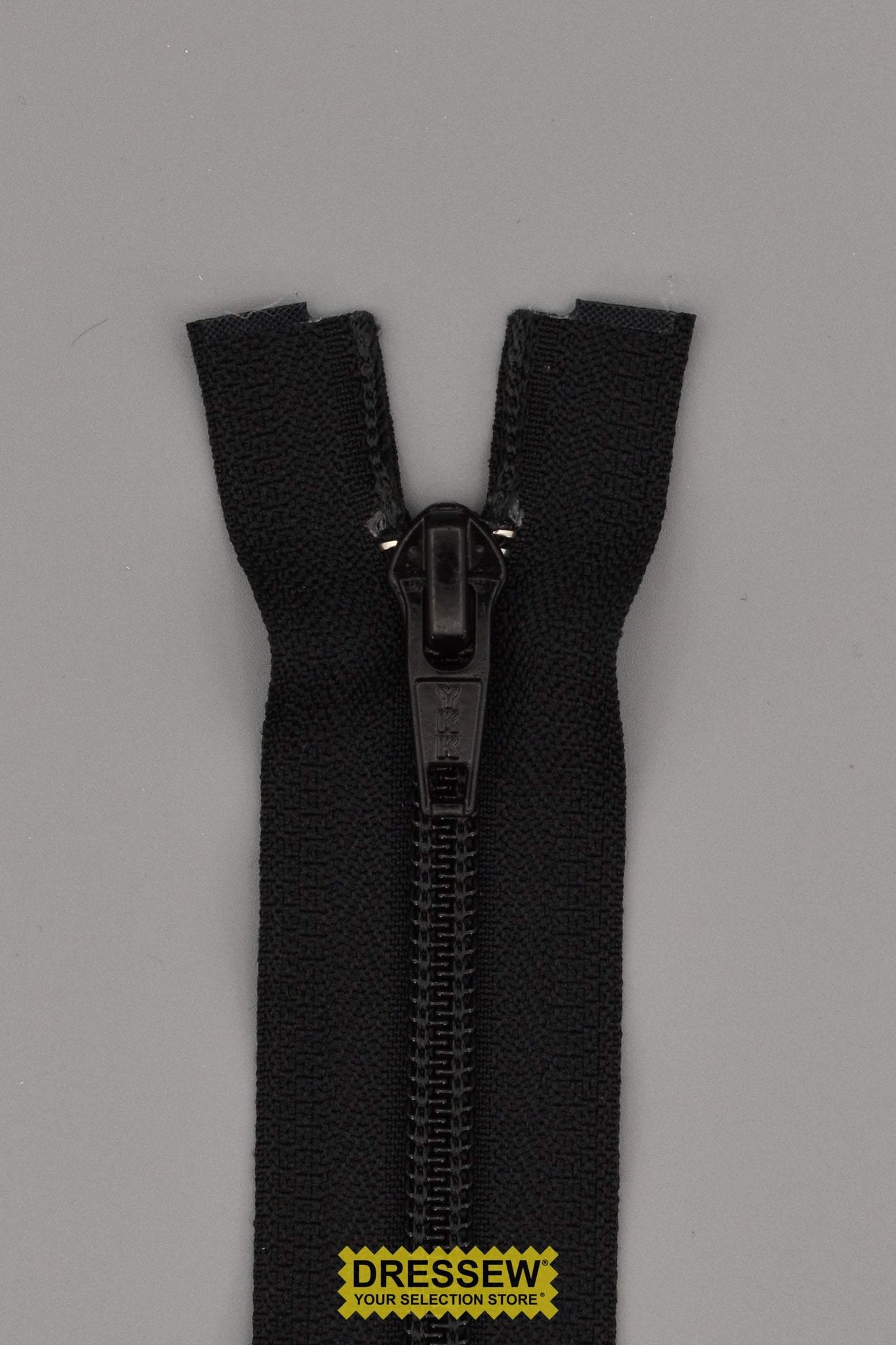 YKK #5 Medium Coil Separating Zipper 10cm (4") Black