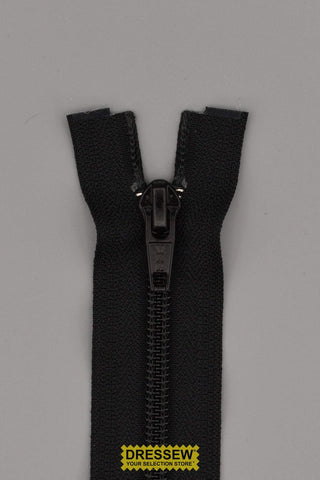 YKK #5 Medium Coil Separating Zipper 10cm (4") Black