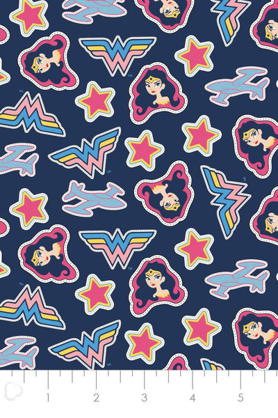 Young DC Wonder Woman Stickers Navy