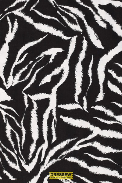 Zebra Stripe Flannelette Black / White