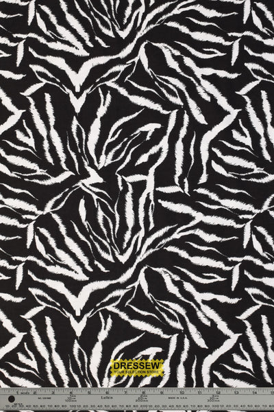 Zebra Stripe Flannelette Black / White