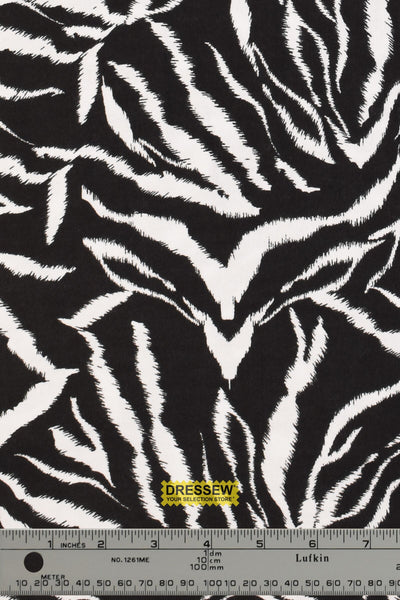 Zebra Stripe Flannelette Black / White