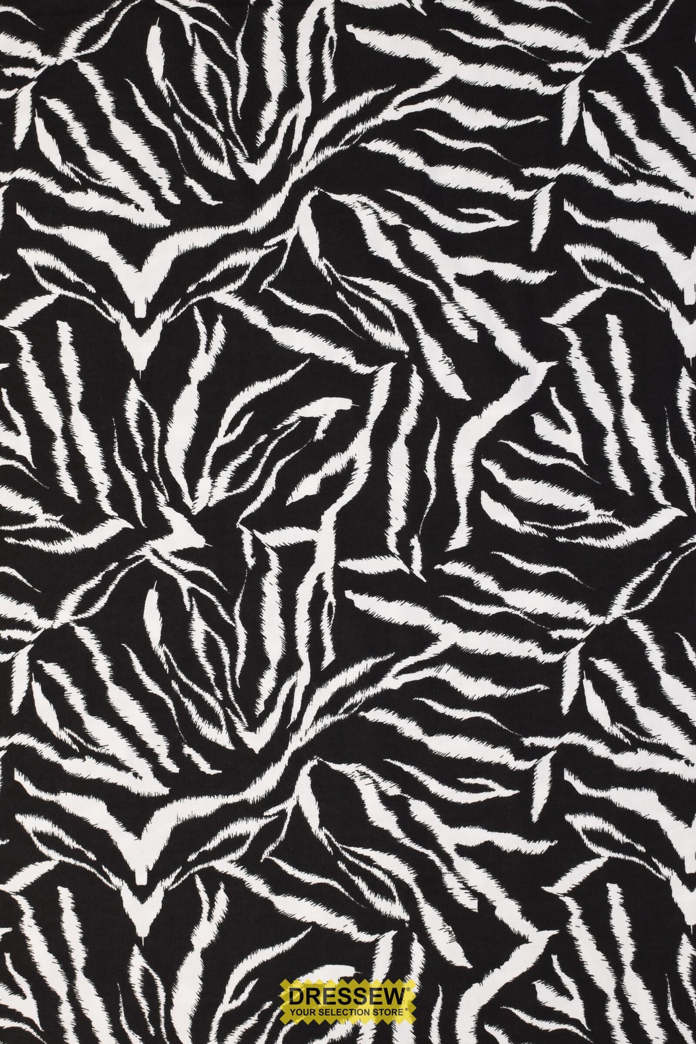 Zebra Stripe Flannelette Black / White