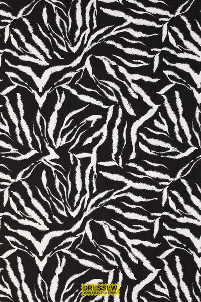 Zebra Stripe Flannelette Black / White