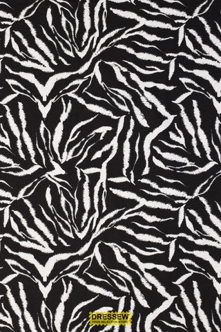 Zebra Stripe Flannelette Black / White