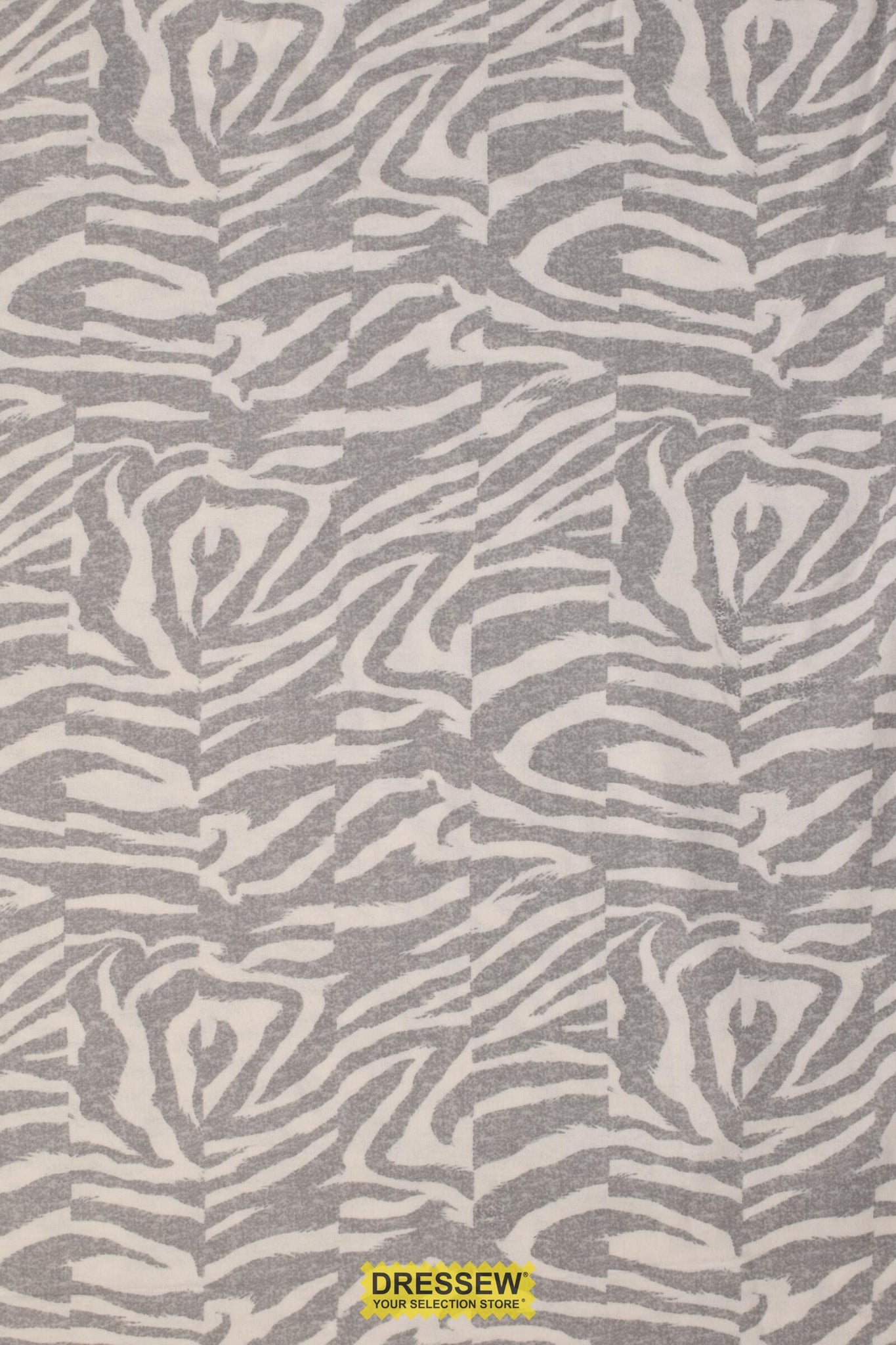 Zebra Stripe Flannelette White / Grey