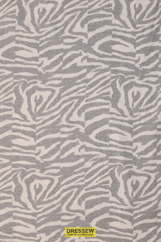 Zebra Stripe Flannelette White / Grey