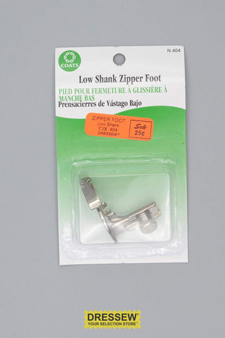 Zipper Foot For Low Shank Machines